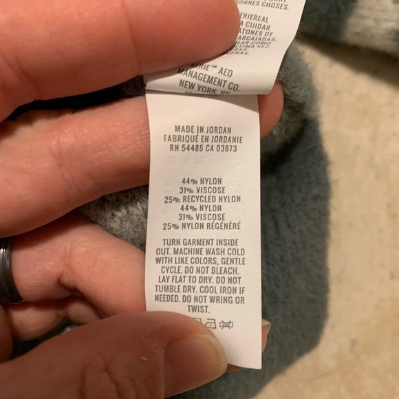 Aerie Oversized Leopard Print Sweater Cozy Soft Knit Sage Green White L/G - Picture 5 of 8